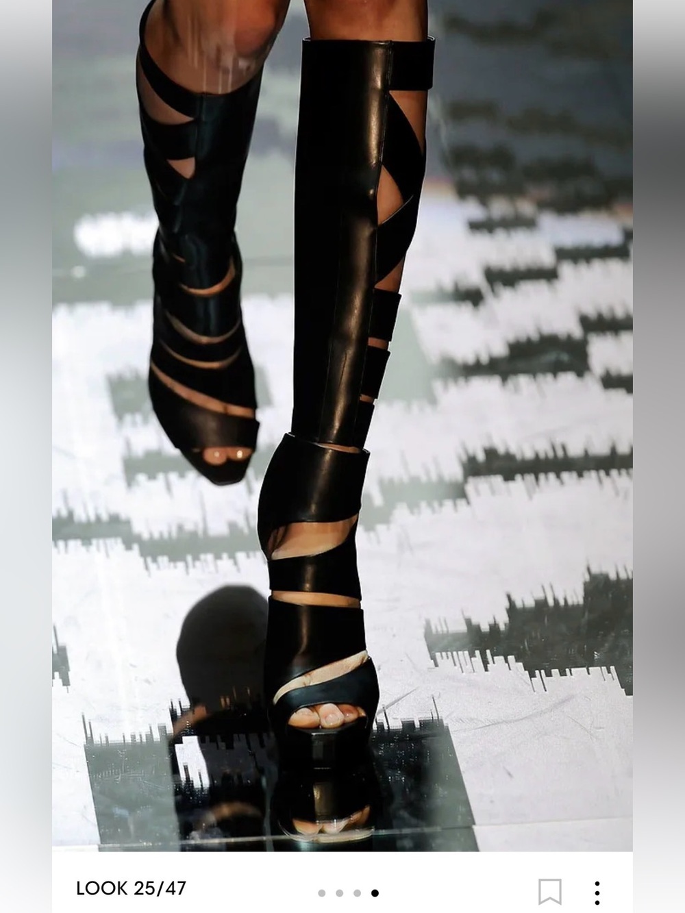 Gucci SS2010 Helena Babylon Cutout Bondage Knee High Platform Boots Sandals 37.5 - Picture 4 of 12
